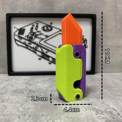 3D Gravity Carrot Knife Toys Children Decompression Push Card Small Toy 3D Printing Plastic Carrot Knife Small Toy