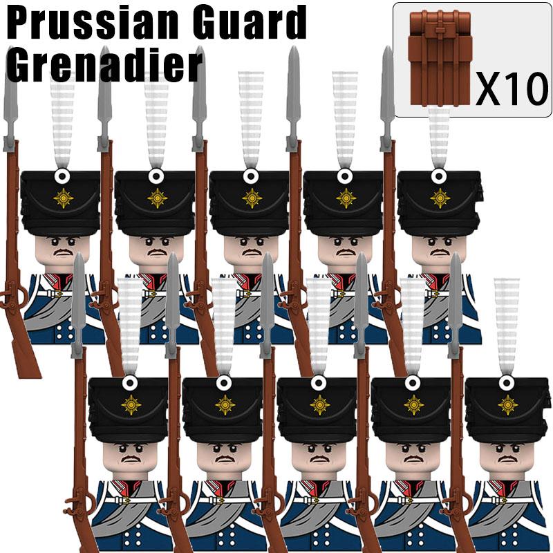 Kids Toys Napoleonic Wars Building Blocks 10pcs/lot Fusilier Lancer Soldiers Mini Action Figures Toys For Kids Christmas Gifts