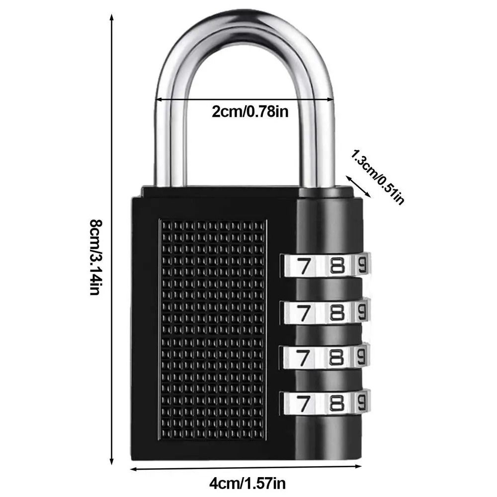 Changeabl Combination Padlock 4 Digits Code Padlock Portable Password Lock  Cabinet Locker