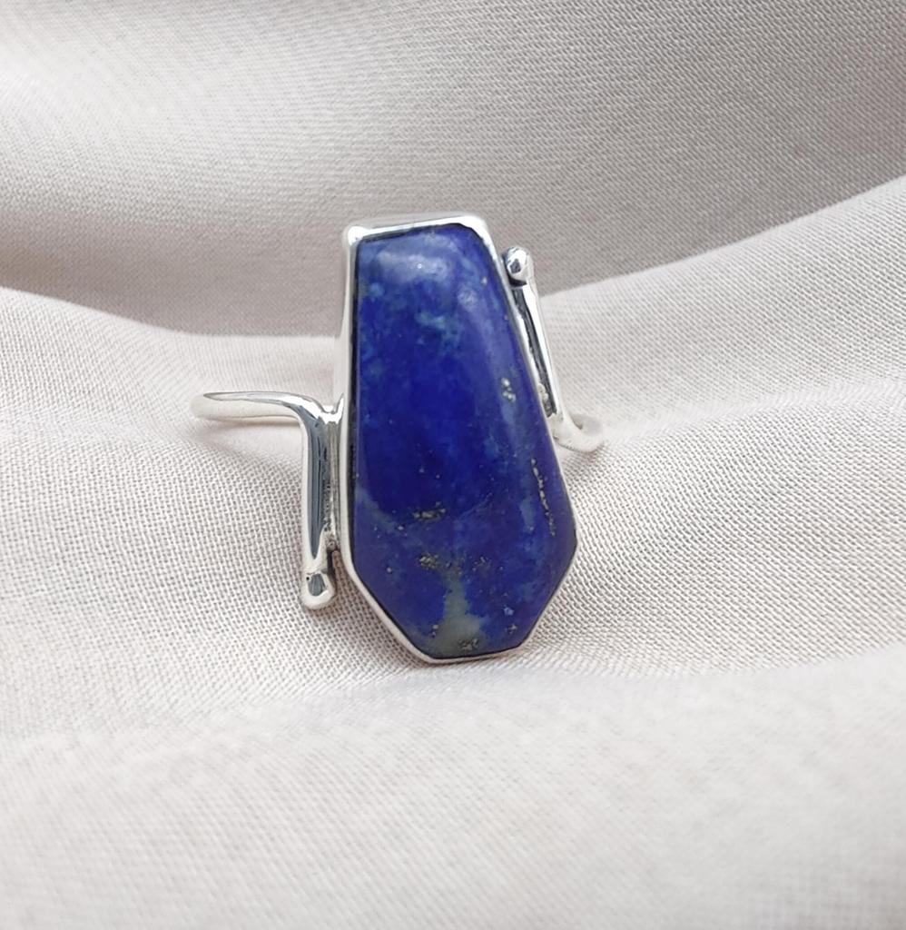 Lapis Lazuli Ring: 925 Sterling Silver, Handmade Gemstone Statement Ring