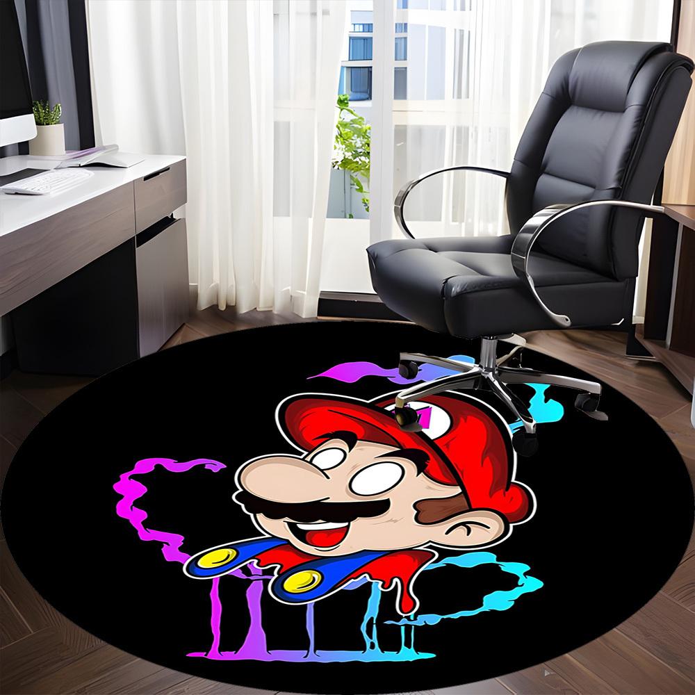 1pc Mario Melting Office Round Area Rug, Under Office Chairs Bedroom Living Room Home Decor  a1022258