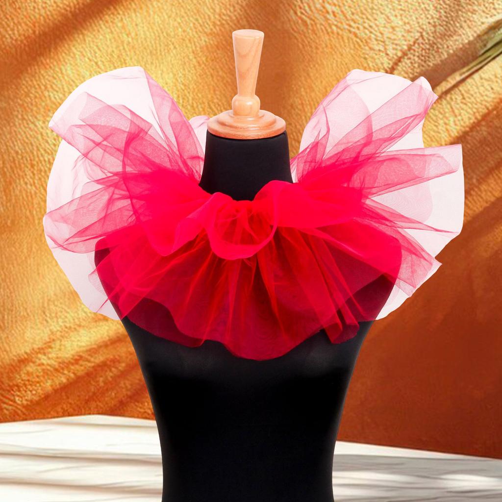 Elizabethan Ruffle Collar Victorian Tulle Collar for Halloween Party and Cosplay Event Clown Collar for Masquerades