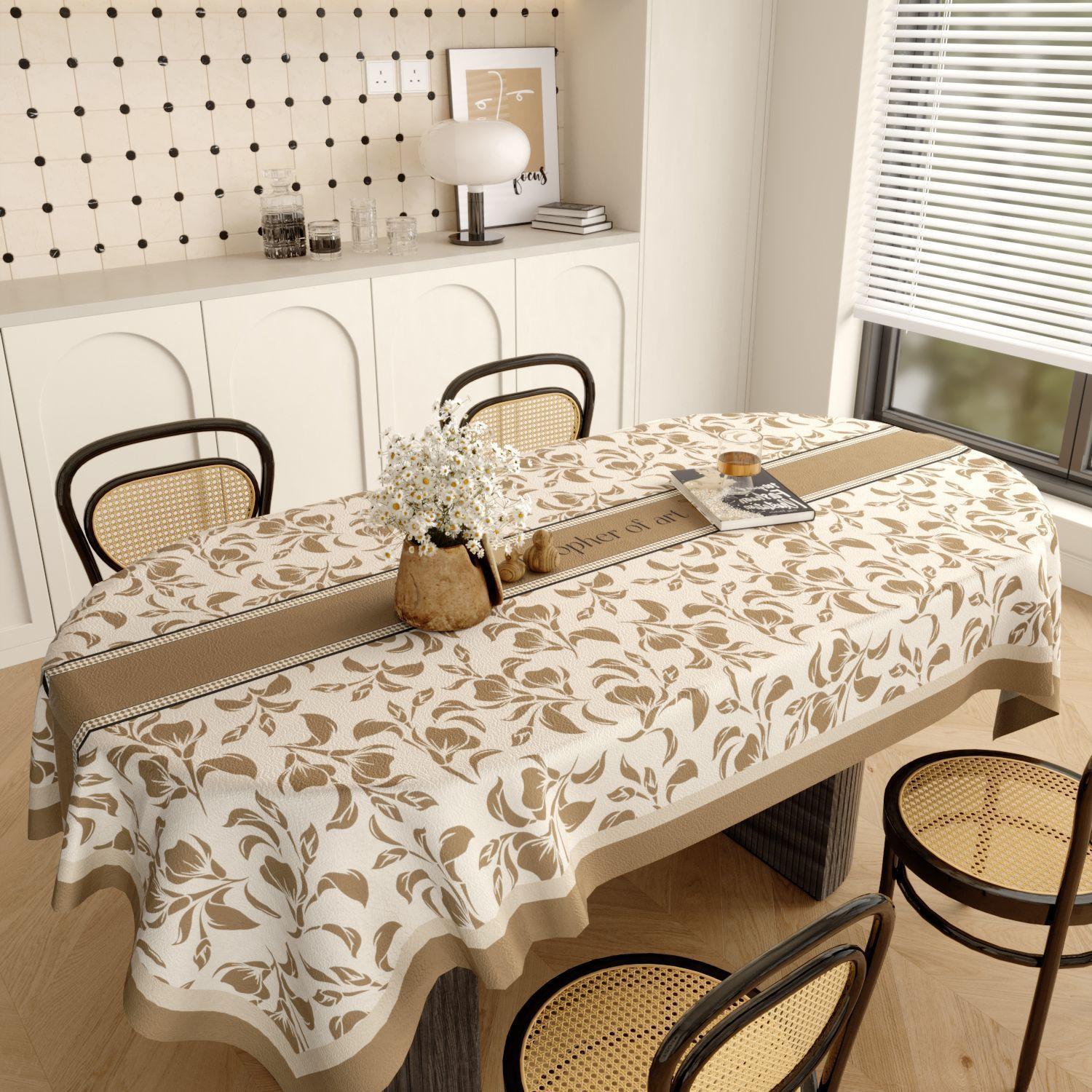 

Light Luxury American Tablecloth Green Retro Floral Pattern Oil Resistant Desk Mat Wear Resistant Rectangular Table Cover rectangle 80x100cm