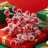 (10 Pieces/bag) 22cm Snowflake Simulation Berry Skewer Outdated Christmas Vase Year Celebration Room New Decoration Tree M0T9