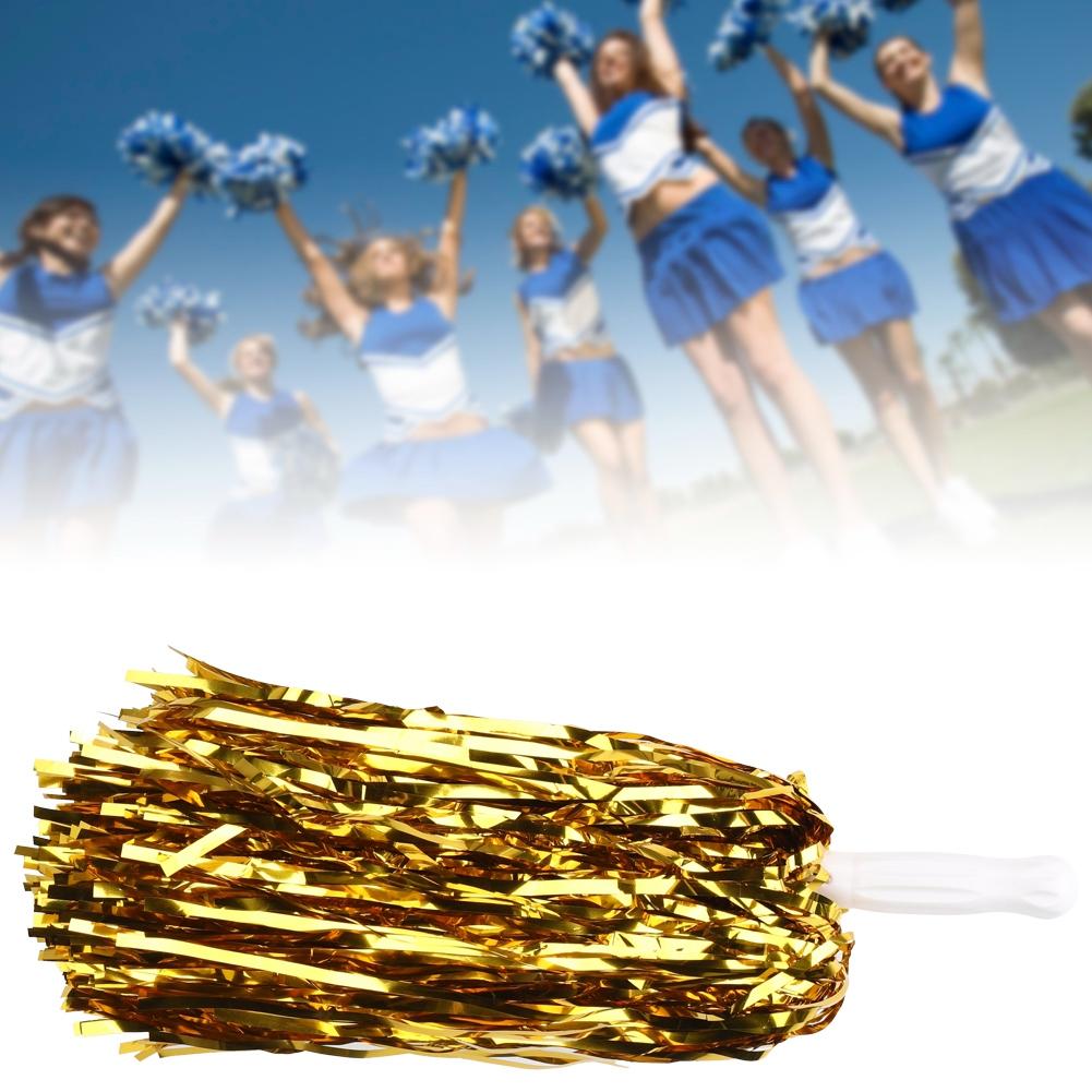 6PCS Cheer Ing Poms Flower Ball for Sport Competition Football Basketball MatchGold