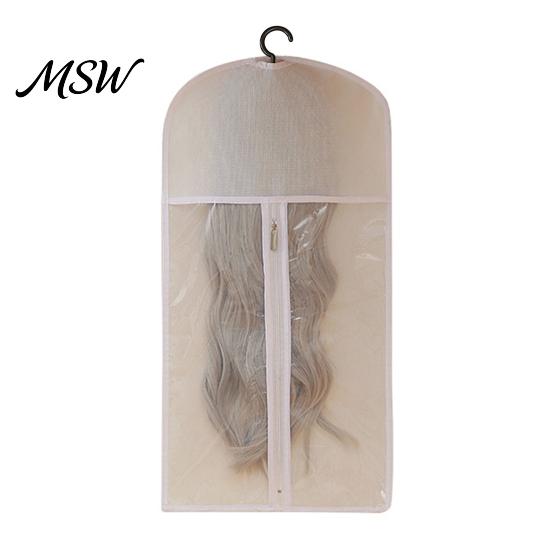 Closet Wig Organizer with Hooks Storage Hanging Bag Hook, Breathable Non-woven Fabric Dust-proof Zippered Protector, Space Saving Portable Zipper Case