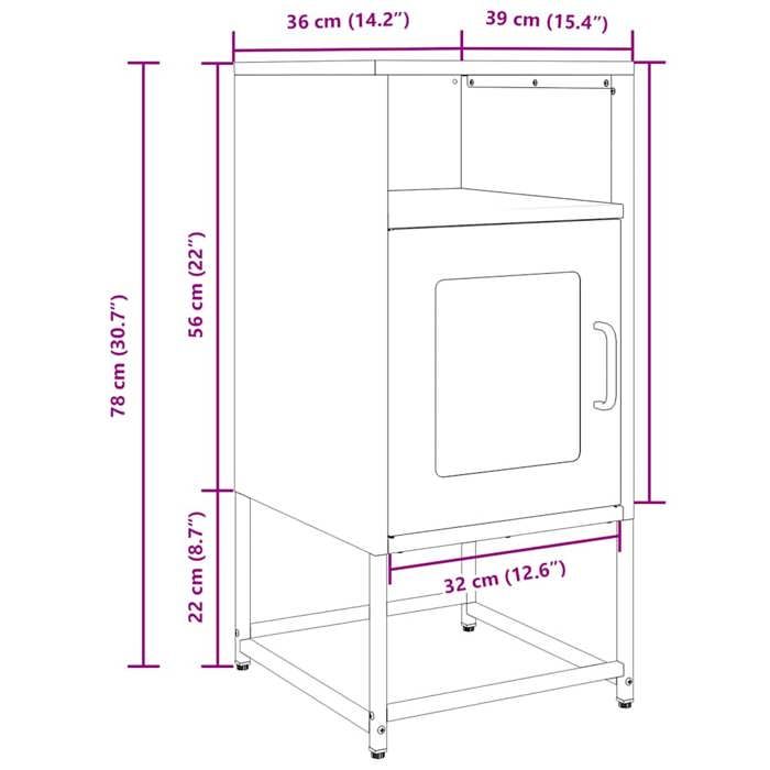 VidaXL Bedside Table White 36x39x78 Cm Cold-rolled Steel, Side Table, Bedside Cabinet, Side Table for 853415