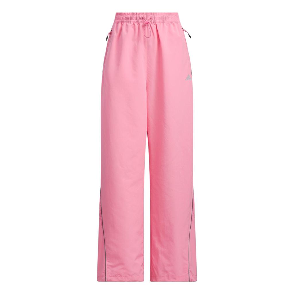 Adidas Solid Color Mid Waist Drawstring Straight Leg Retro Sports Casual Pants Women Bottoms Pink JJ3782