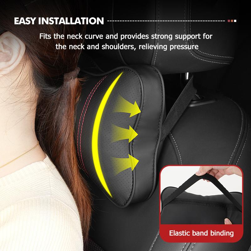 Breathable Leather Car Headrest Pillow Lumbar Support Pad For Volkswagen VW Tiguan CC Jetta Polo Golf 4 5 6 Passat B5 B6 B7 CCNI9