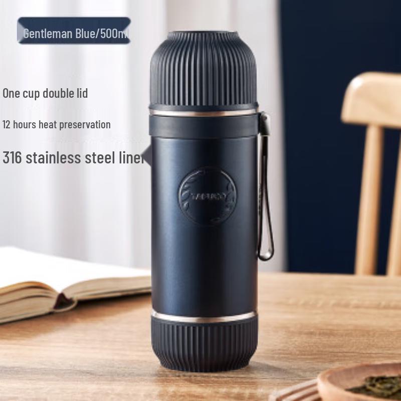 TAFUCO T1522 Men s 316 Stainless Steel Double-Lid Insulated Mug