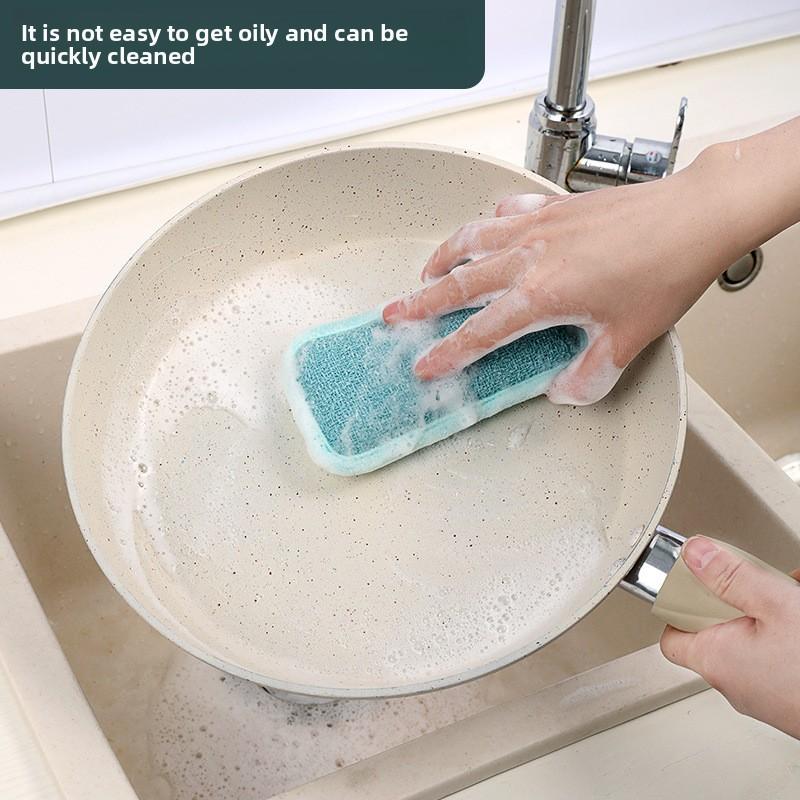  Bamboo Fiber Sponge for Kitchen, Non oil sticking Dishwashing Magic Sponge