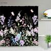 Green Tropical Rainforest Plant Shower Curtains Flower Leaf Leaves Bathroom Decor Waterproof Bath Curtain Polyester Fabric Hooks