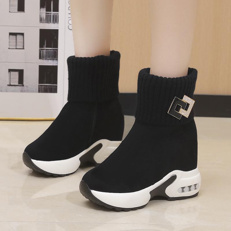 Fashion Aphixta Winter Snow Boots 5cm Height Increasing Women Shoes Short Plush Wedge Heel Ladies Shoes botas mujer invierno 2025