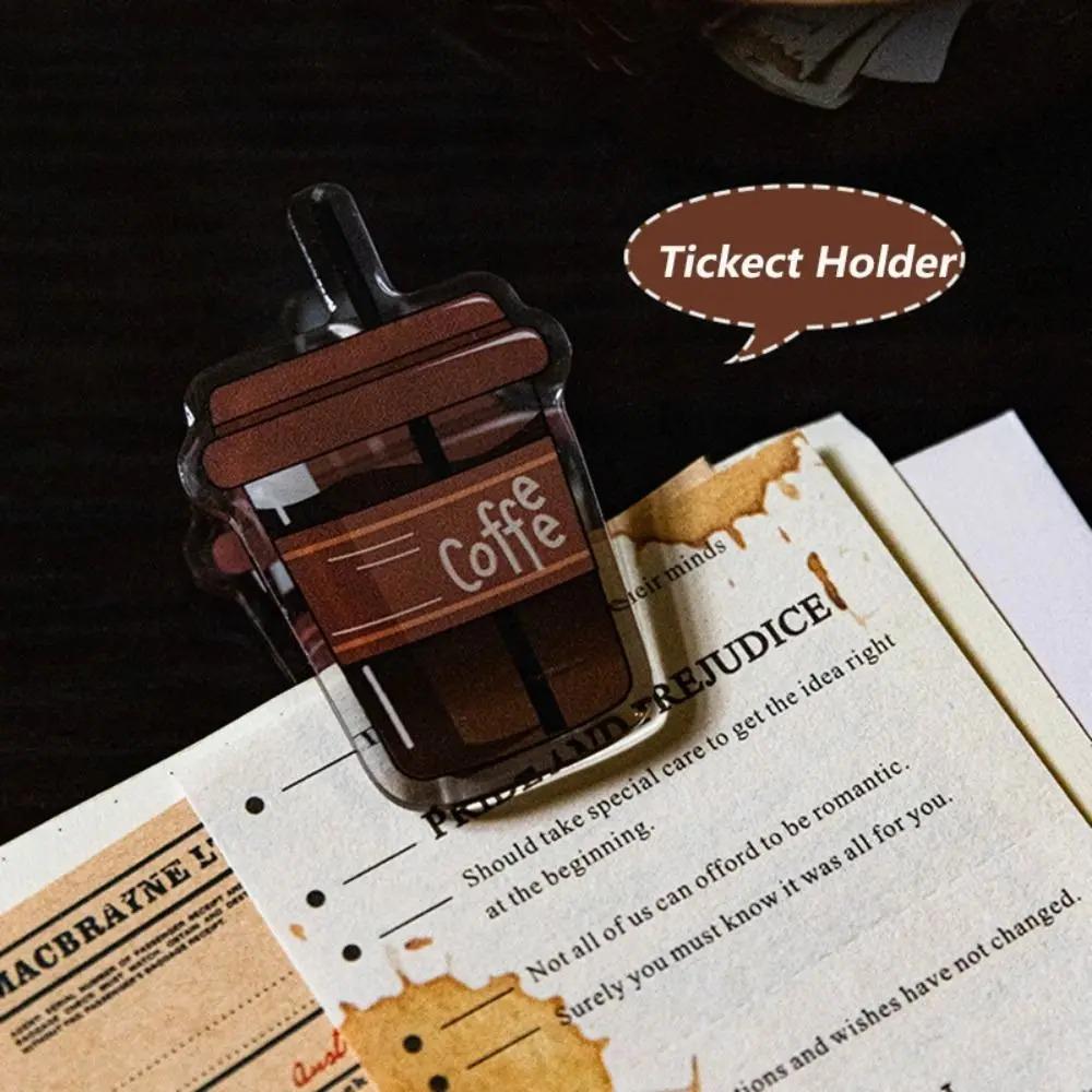 Coffee Cup Kawaii Coffee Acrylic Clips Stationery Coffee Paper Clip Journal