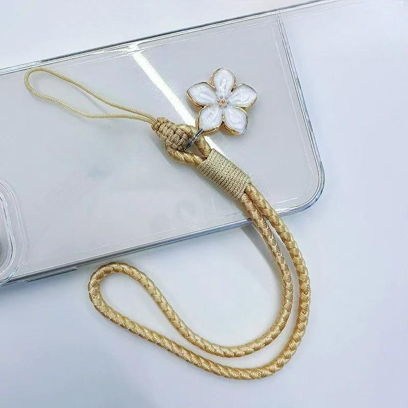 Mobile phone chain lanyard Short mobile phone lanyard Wrist hand-woven flower key pendant