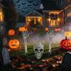Skeleton Outdoor Decorations Halloween Stakes 3 Pieces Realistic Skull For Pathway Lawn Garden Front Door Yard Fence