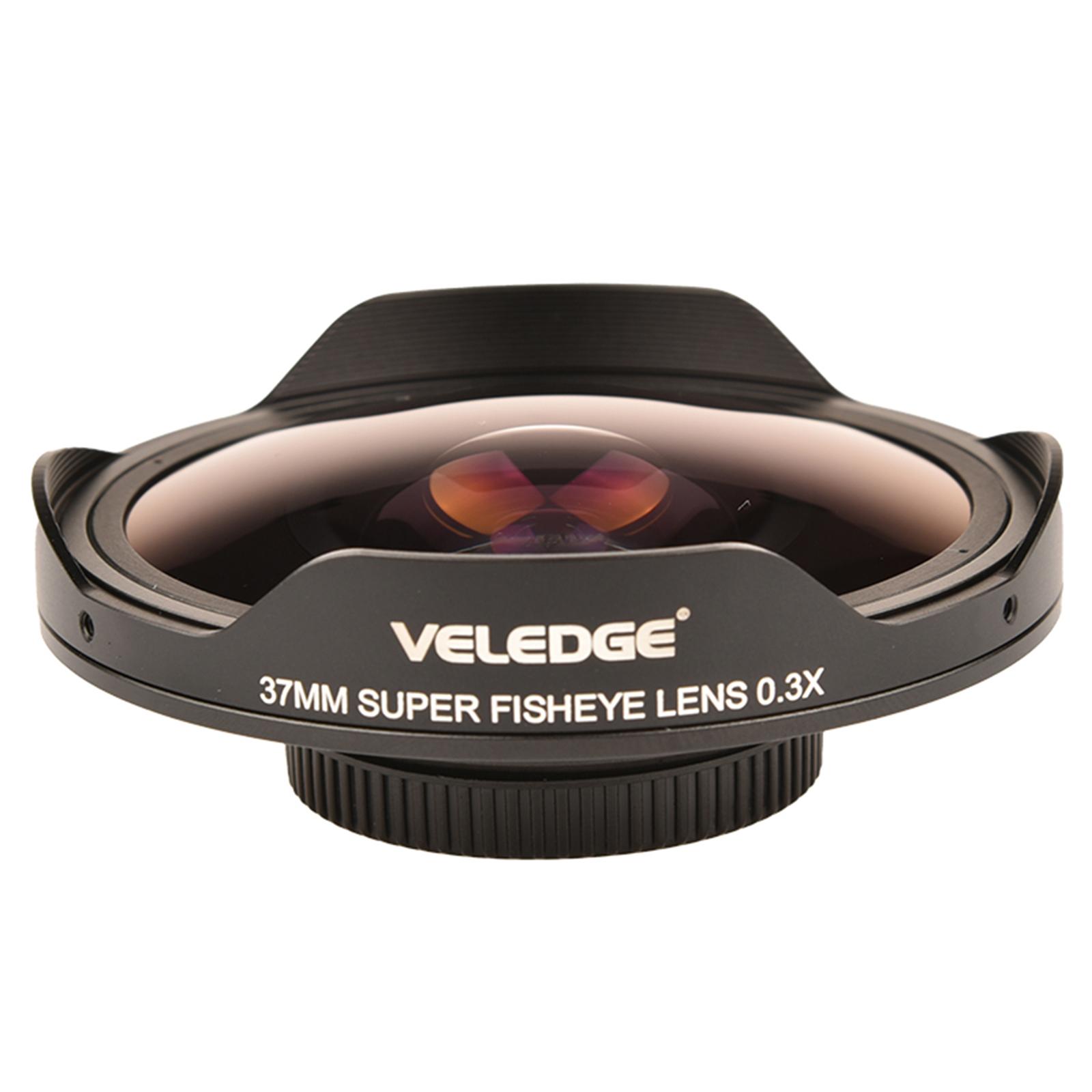 

37MM/43MM 0.3X HD Ultra Fisheye Lens Adapter with Hood Only for Video Cameras Camcorders Low-Dispersion Glass