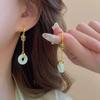 Elegant Chinese Butterfly Ping An Buckle Earrings - Luxurious Ancient-Style Qipao Hanfu Ear Accessories for Women
