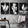 Famous Movie Star  Marilyn Monroe Canvas Poster Vintage Painting On the Wall Portrait Art Prints Home Cafe Decorations No Frame