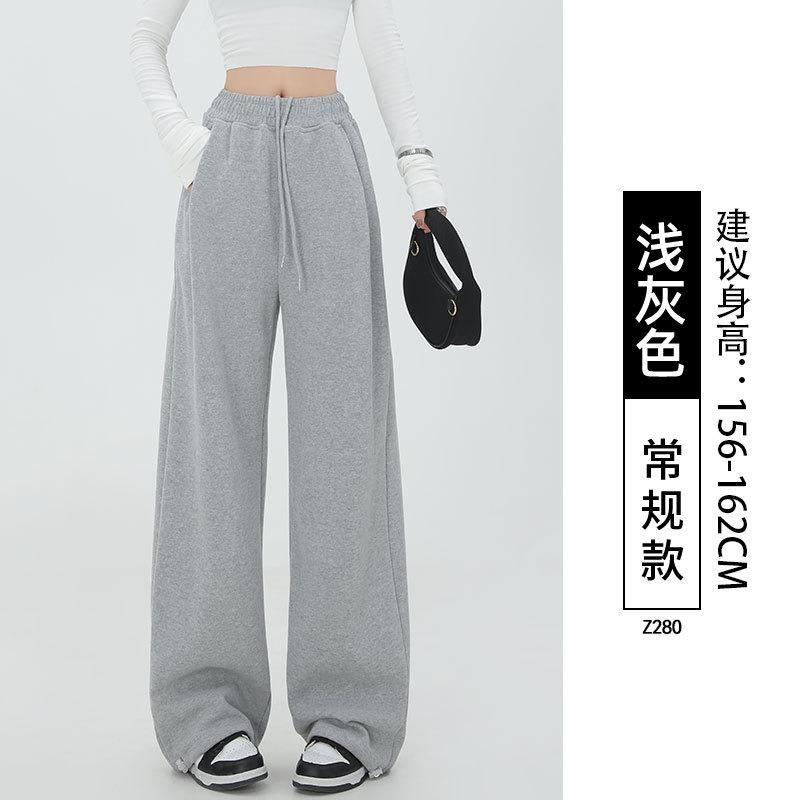 Lamb Wool Sweatpants Women's Autumn and Winter Extra Thick Thermal Cotton Pants Wear Casual Wide-leg Fleece Thickened Sweatpants