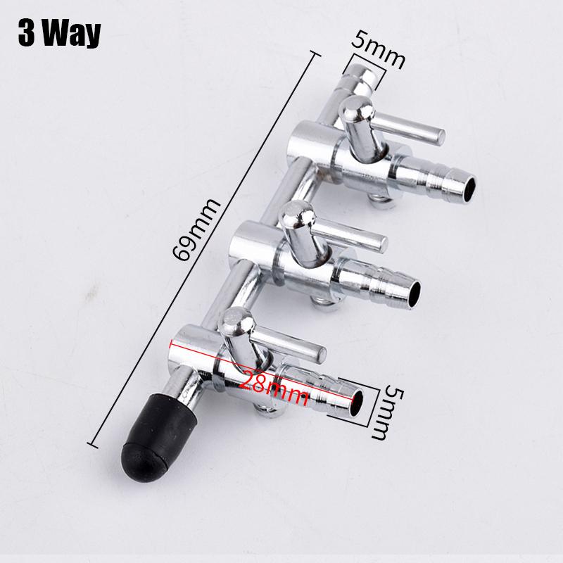 Aquarium Air Splitter Valve Stainless Steel Fish Tank Air Flow Control Switch Valve 1~5 Ways Distributor Oxygen Pump Accessories