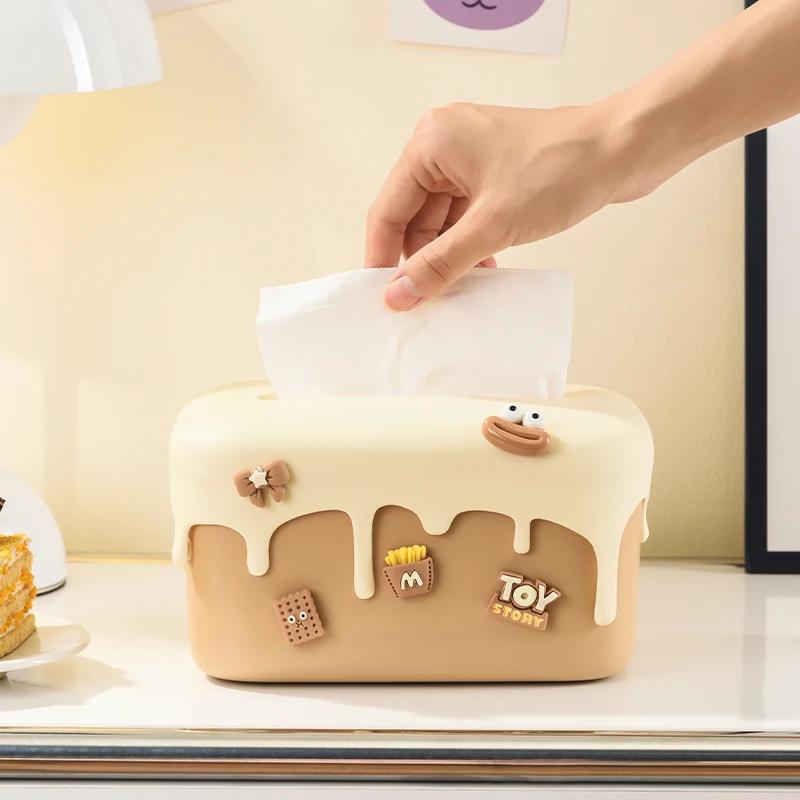 UFORU Cream Cake Tissue Box Living Room High-grade Light Luxury Art Exquisite Creative Table Storage Paper Box Tissue Dispenser