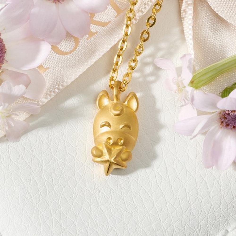 Porti 24k Gold 1.875g Horse Zodiac Special Stone Necklace
