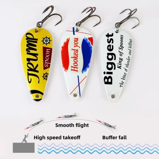 5Pcs 5.7CM/13G Metal Spinner Blade Lure with Hook Hard Spoon Spinnerbait Rotating Sequin Bait Saltwater Freshwater Walleye Bass Fishing Accessories