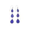 Natural Lapis Lazuli Dangle Earrings: 925 Sterling Silver
