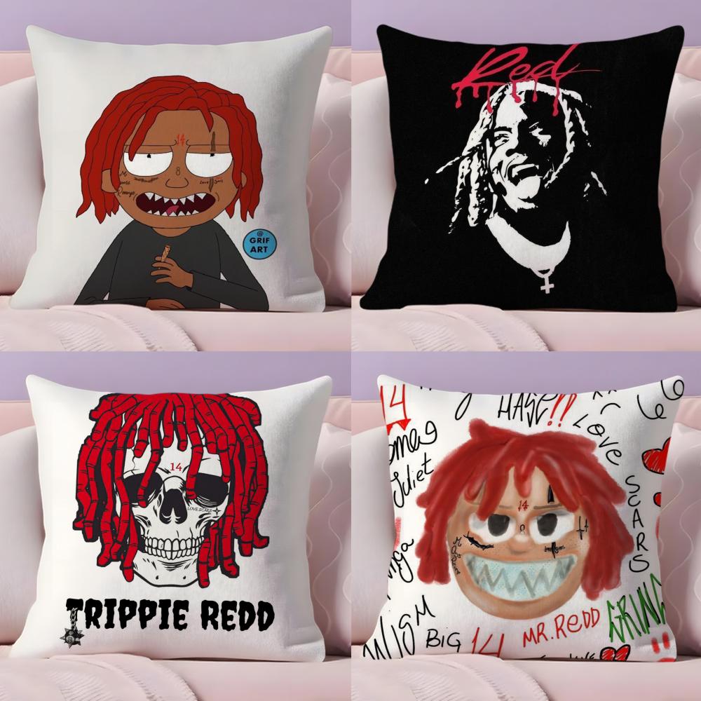 Rapper T-Trippie Cool R-Redd Cushion Cover Plush Fabric Soft Double-Sided Printed Sofa Warm Winter Home Gift Pillow Cover