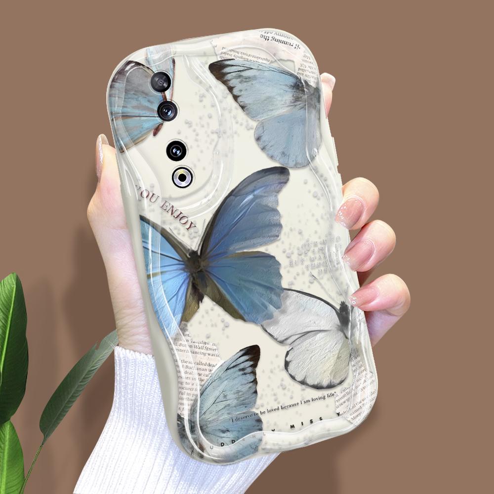 Cute Cartoon Pattern Cream Texture Casing Wavy Edge Soft Silicone Cover Phone Case for Huawei Honor Infinix Tecno iPhone