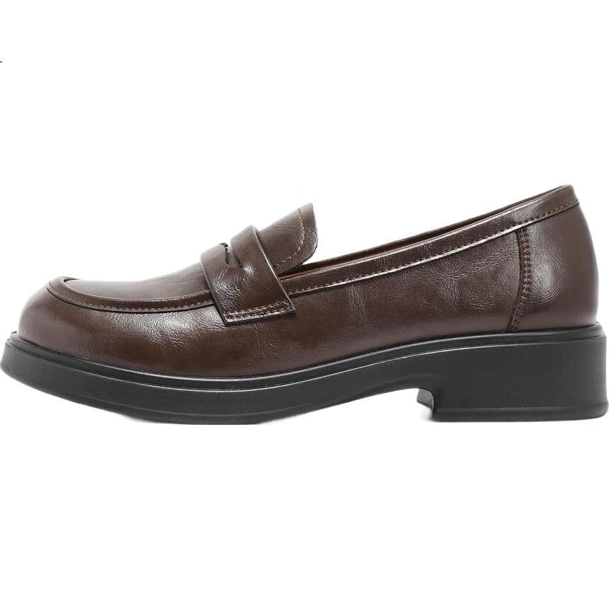SENDA Women's Loafers, Cowhide Leather, British Style, Soft Sole, Comfortable Slip-On Shoes