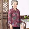 Elderly Women's Loose Fit Long Sleeve Cardigan Blouse
