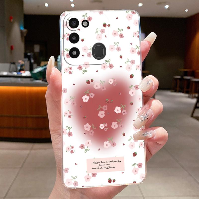 Back Cover For Tecno Spark 8C Case Clear Luxury Fashion Aesthetic Butterfly Flower Soft TPU Silicone Phone Case Tecno KG5k KG5j