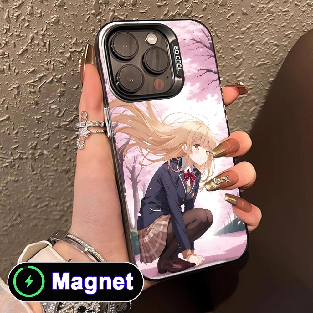 Angel Mahiru Shina Phone Case for iPhone 17 16 15 14 13 12 11 Air Pro Max Plus Colorful Silver MagSafe Cover