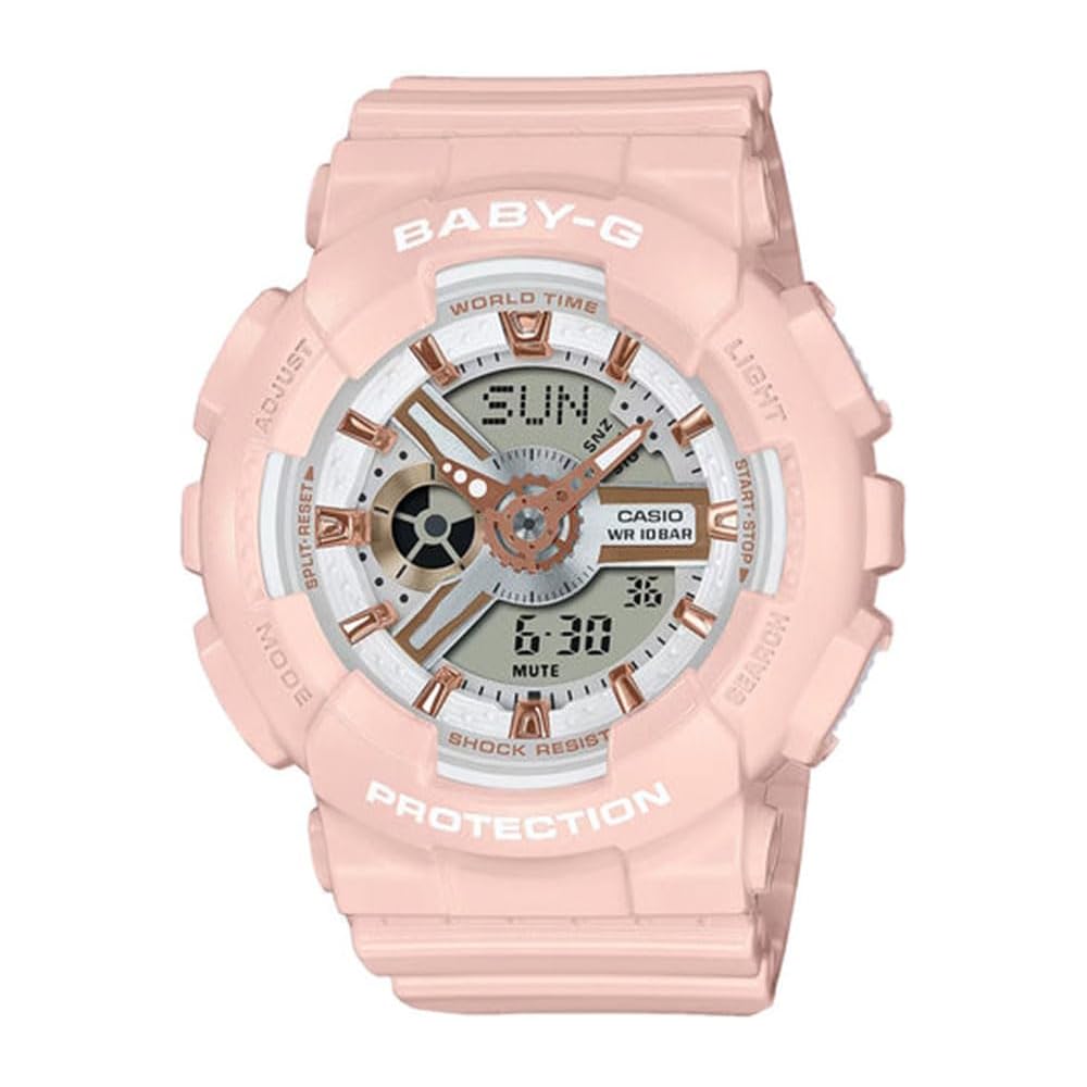 Casio Baby-G Analog-Digital Watch Pastel Pink 10 ATM Water Resistant Women s Model BA-110XRG-4A