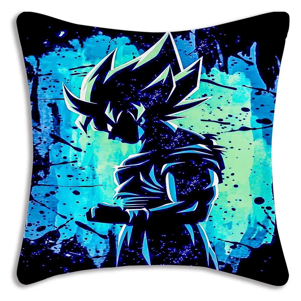 

Чехлы для подушек Anime Dragon Balls Z Goku Kawaii, мультяшный диван, декоративный домашний чехол с двухсторонней печатью, короткая плюшевая милая наволочка 30x30cm