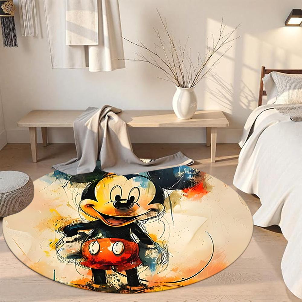 Minnie Mouse Round Floor Rug Design for Dormitory Living Rooms Foyer Balcony Anti-slip Round Rug Office home decor Perfect Gift for Friends Family