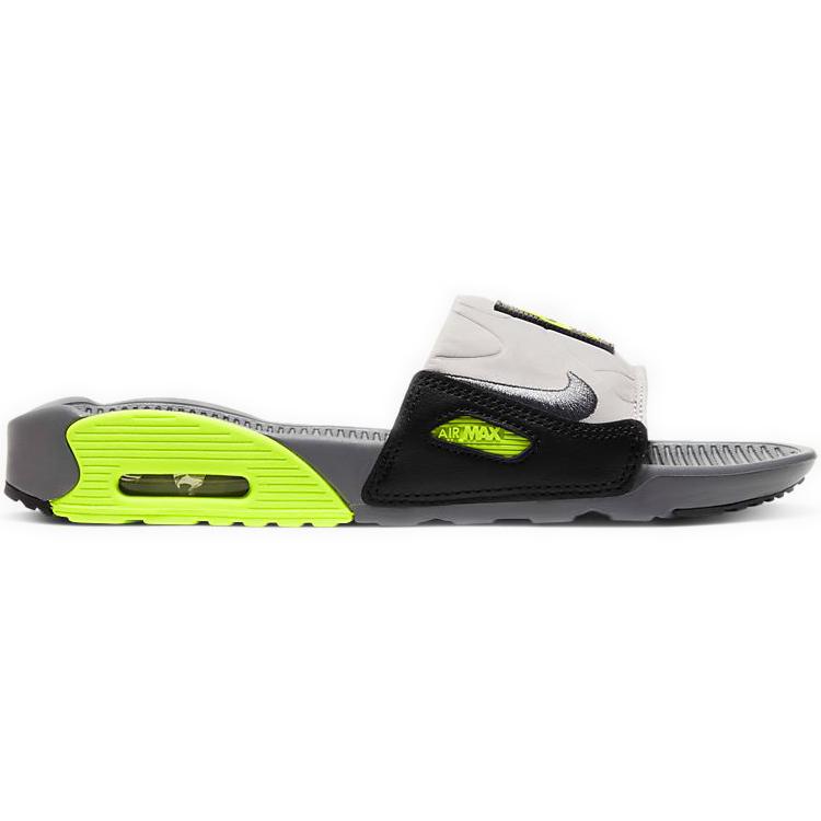 New Nike Air Max 90 Slide Smoke Grey Volt Black Women's CT5241-001