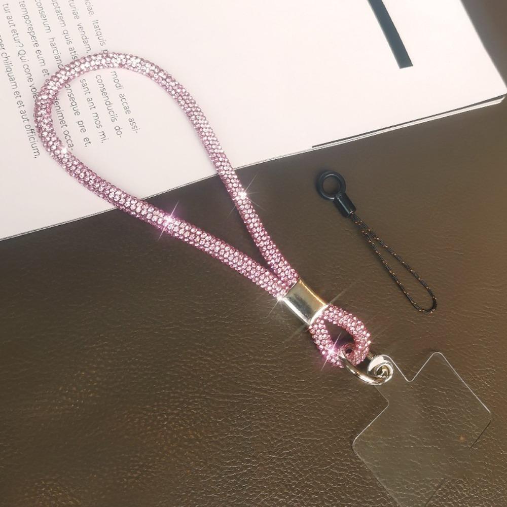Trendy Glitter Rhinestone Phone Lanyard Bling Bling Flash Phone Wrist Straps Bright Diamond Crystal Keychain Phone Accessories