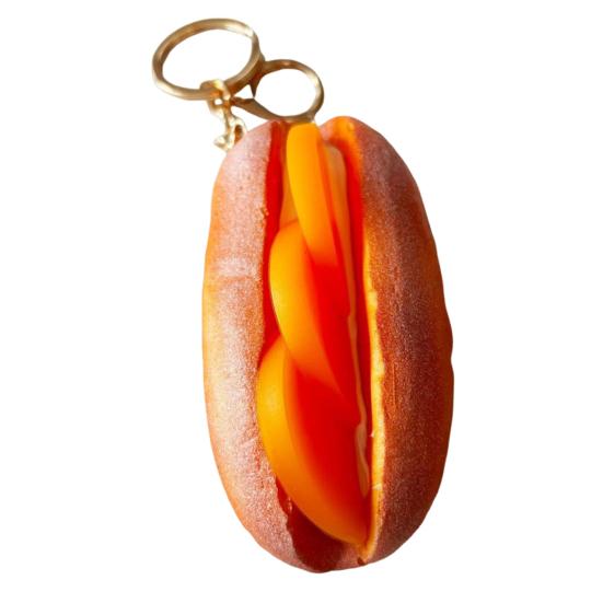 Simulated Food Squeeze Toy Keychain Stress Relief Bread Dessert Key Ring Backpack Hanging Decoration Bag Charm Purse Pendant
