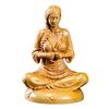 Meditative Seated Beautiful Girl Statue, High-Quality Natural Boxwood Carving, Zen Meditation Artwork, Wood Carving, Ornament (10cm H X 7cm W X 6cm D)