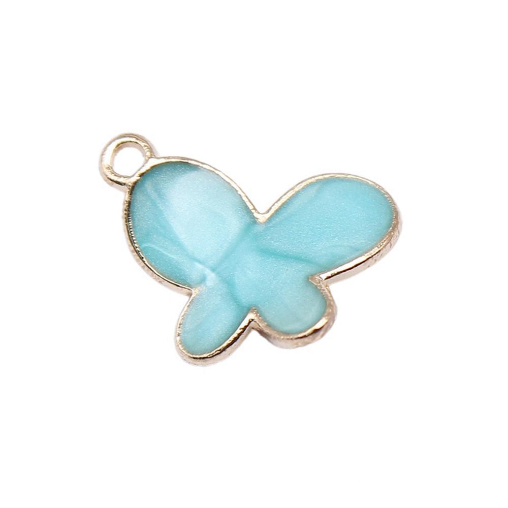 Enamel Charms Multi Color Butterfly Pendants For Floral Themed Jewelry