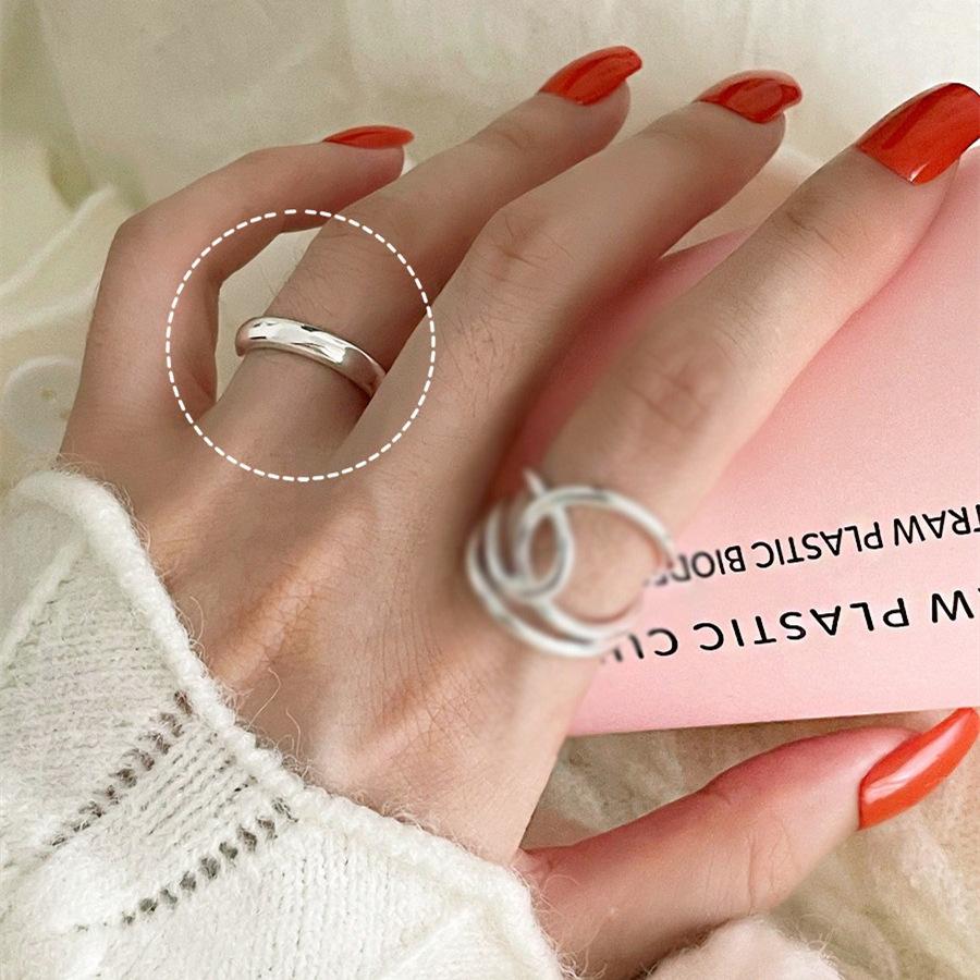 

BF CLUB 925 Sterling Silver Ring For Women Jewelry Interware Lines Finger Open Handmade Ring Allergy For Party Birthday Gift resizable