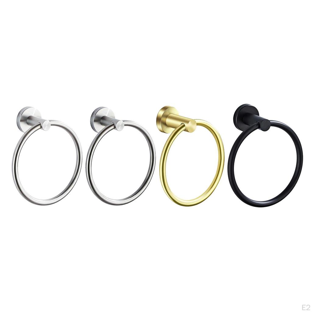 Bathroom Round Towel Holder Rings Bath Hand Circle Door Hanger Towels Rack Heavy