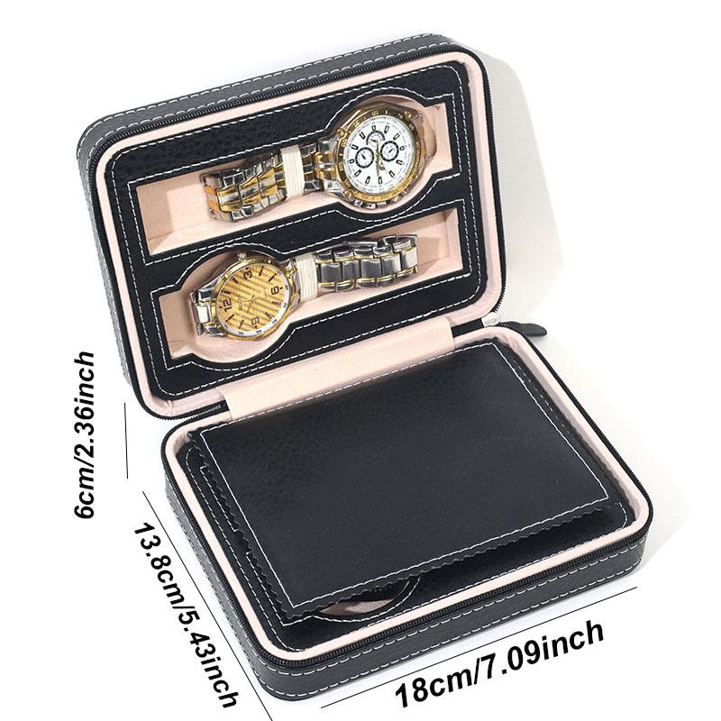 Delesys 2/3/4/8 Slots Embedded Portable Travel Storage Bag For Watch/Daily Necessities Storage Box Leather Zipper Watch Box