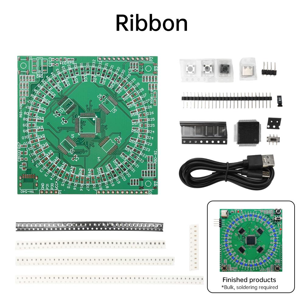LQFP64 Lampa Płynąca LED Zestaw DIY Moduł Praktyki Lutowania PCB do Lutowania SMD Elektroniczne Komponenty Emitujące Światło dla Początkujących