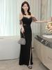 Elegant Strappy Slim Evening Dress for Sauna, KTV, and Karaoke