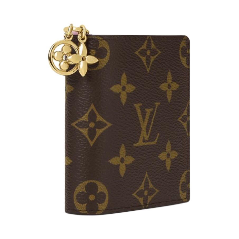 Louis Vuitton Classic Monogram Coated Canvas Wallet Women Wallets Brown Pink M29059