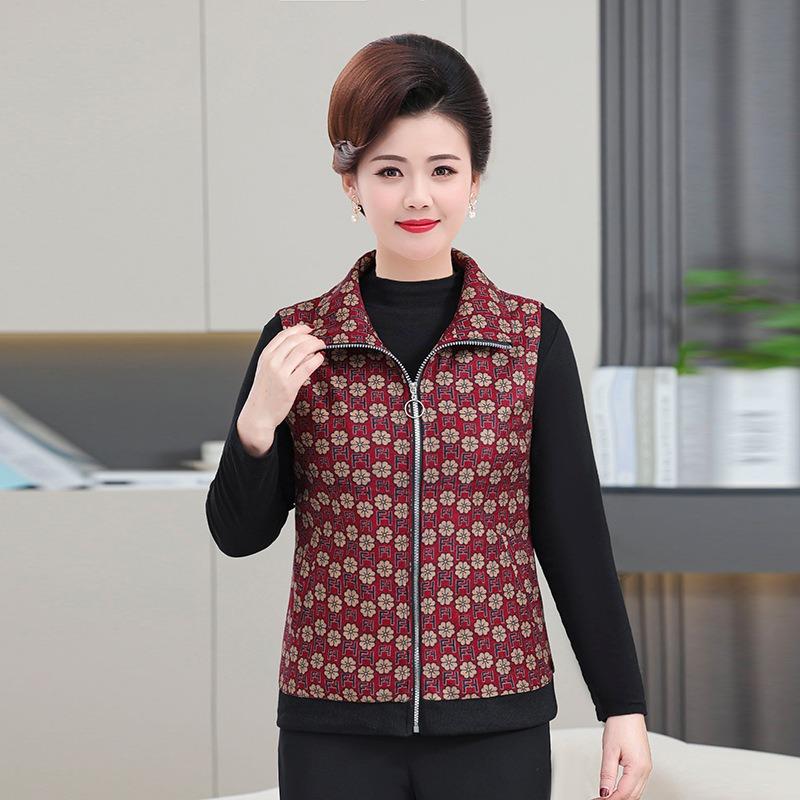 Women's new lapel vest vest vest jacket old lady vest